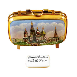 Russia Suitcase Limoges Porcelain Box