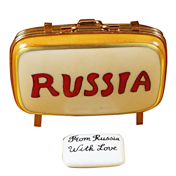 Russia Suitcase Limoges Porcelain Box