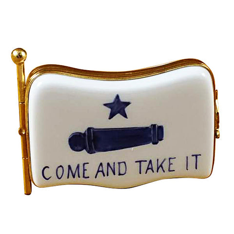 Come and Take It Flag Limoges Porcelain Box