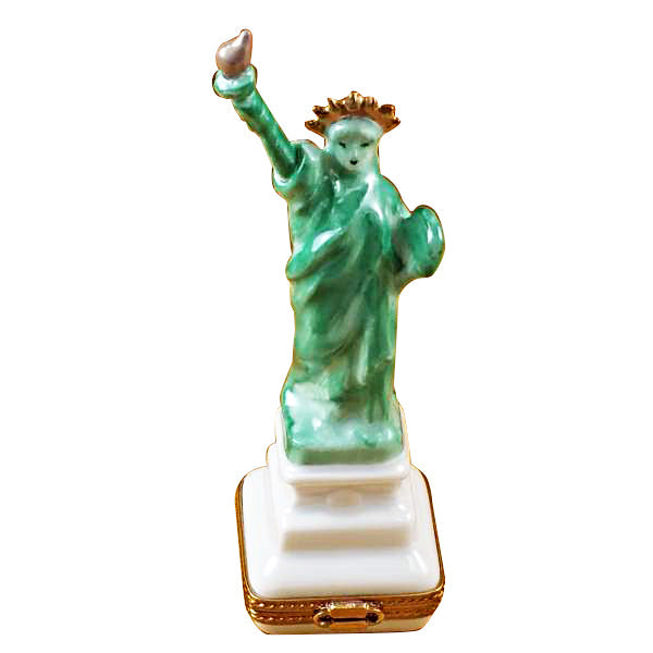 Statue of Liberty White Base Limoges Porcelain Box