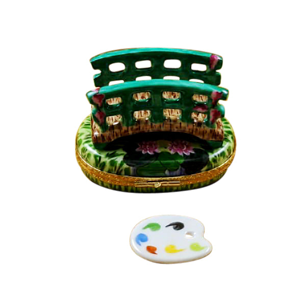 Monet Bridge with Water Lilies with Removable Palette Limoges Porcelain Box
