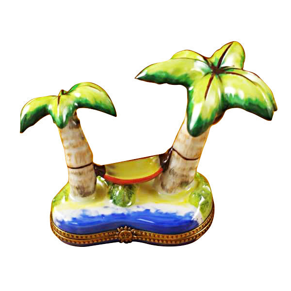 Palm Tree with Hammock Limoges Porcelain Box