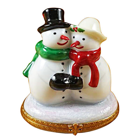 Snowman Couple Limoges Box Limoges Porcelain Box