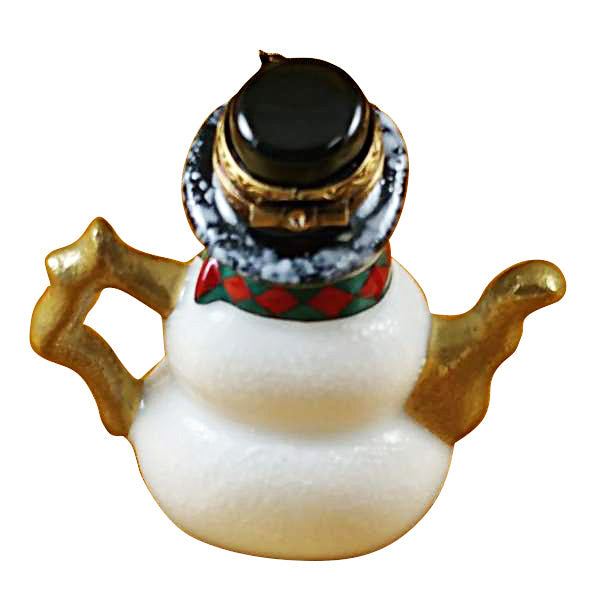 Snowman Teapot Limoges Porcelain Box