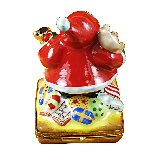 Santa with Bell Limoges Porcelain Box