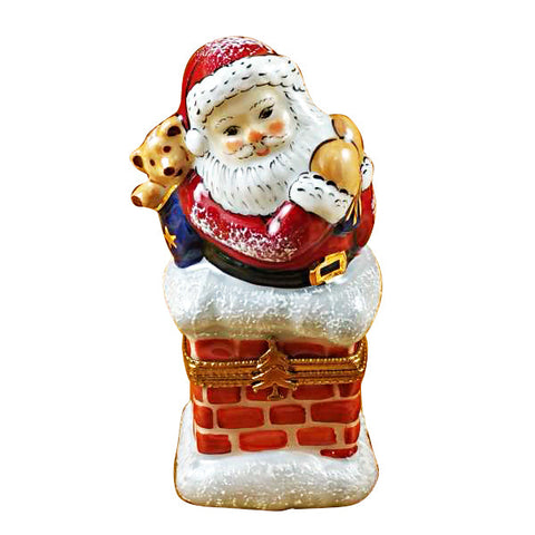 Santa in Chimney Limoges Porcelain Box
