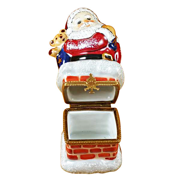 Santa in Chimney Limoges Porcelain Box