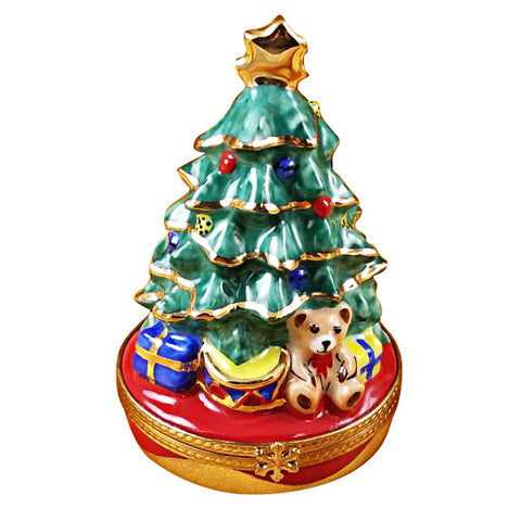 Christmas Tree with Gifts Limoges Porcelain Box