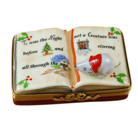 Twas the Night Before Christmas Book Limoges Porcelain Box