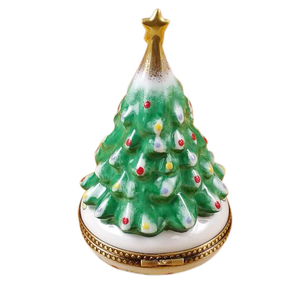 Christmas Tree with Star Limoges Porcelain Box