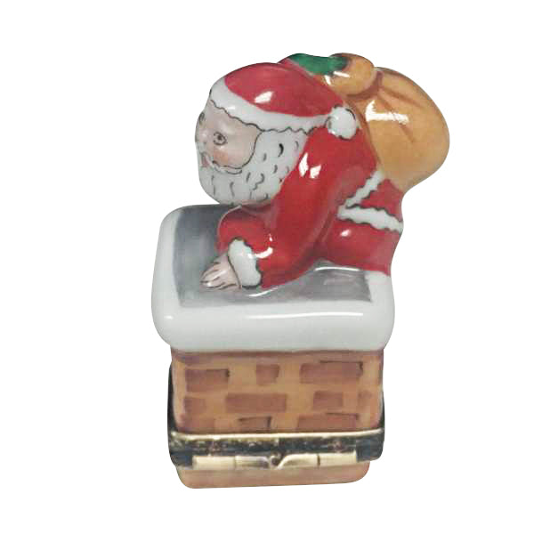 Santa on Roof Limoges Porcelain Box