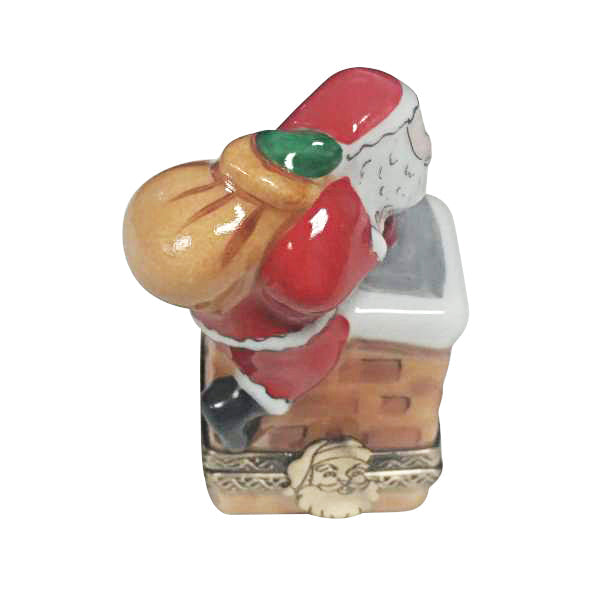 Santa on Roof Limoges Porcelain Box