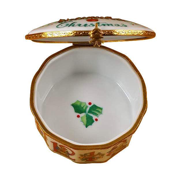 Twelve Days of Christmas with Removable Porcelain Wreath Limoges Porcelain Box