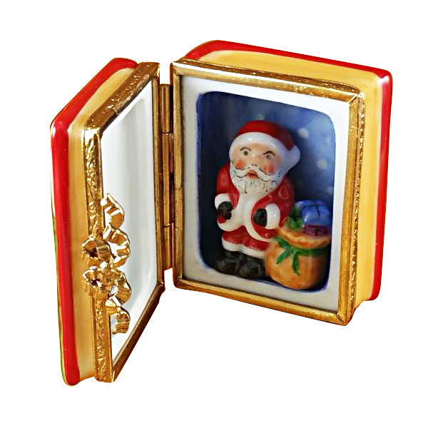 Santa Book with Removable Santa Limoges Porcelain Box