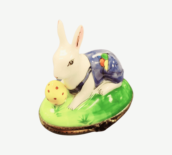 Rabbit with Removable Egg Easter Porcelain Limoges Trinket Box