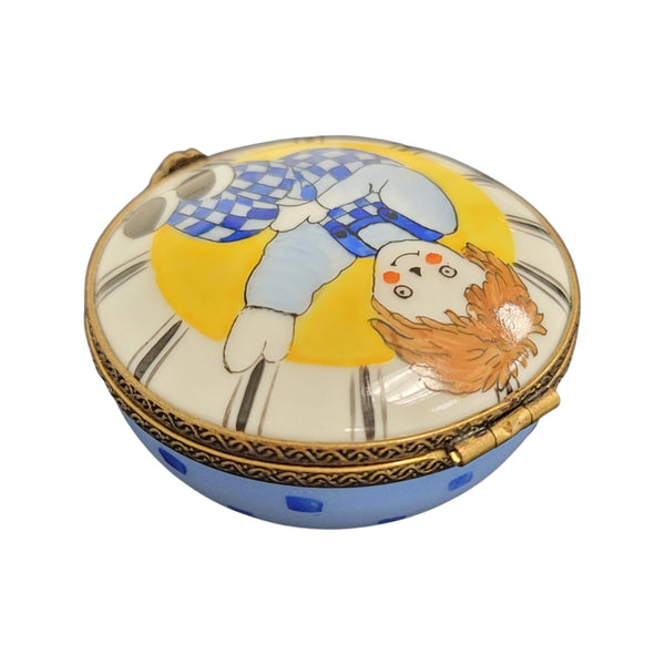 Raggedy Ann Round Pill Porcelain Limoges Trinket Box