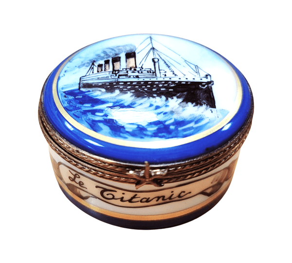 Ronde Le Titanic Round Porcelain Limoges Trinket Box