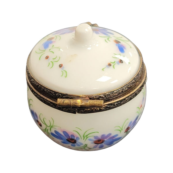 Round Pill Porcelain Limoges Trinket Box
