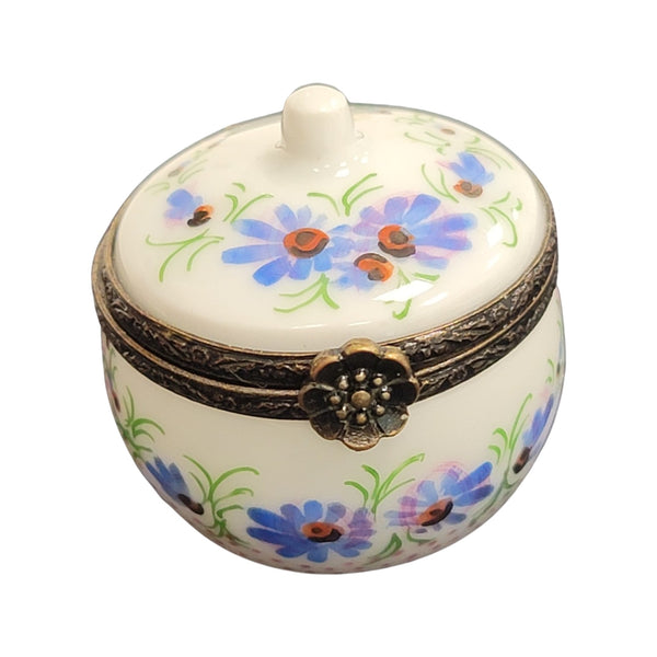Round Pill Porcelain Limoges Trinket Box