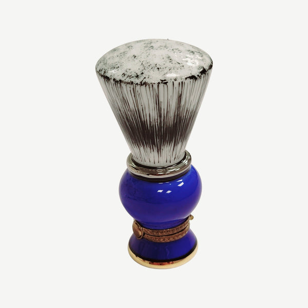 Shaving Brush Blue Porcelain Limoges Trinket Box