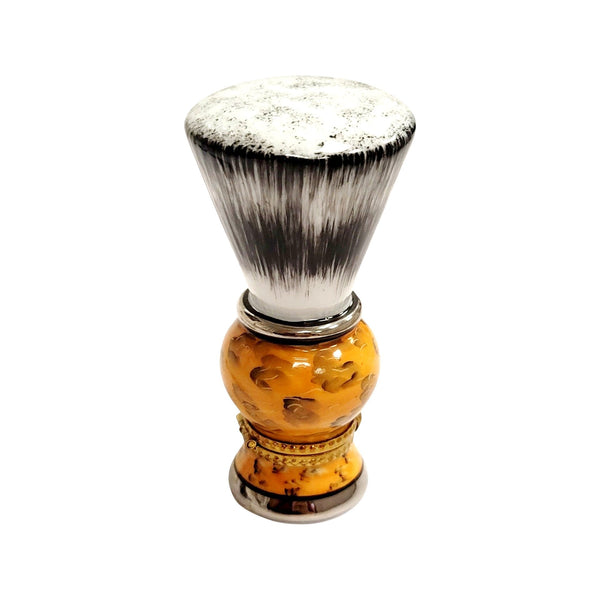 Shaving Brush Brown Porcelain Limoges Trinket Box