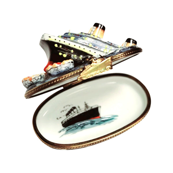 Sinking Titanic Porcelain Limoges Trinket Box