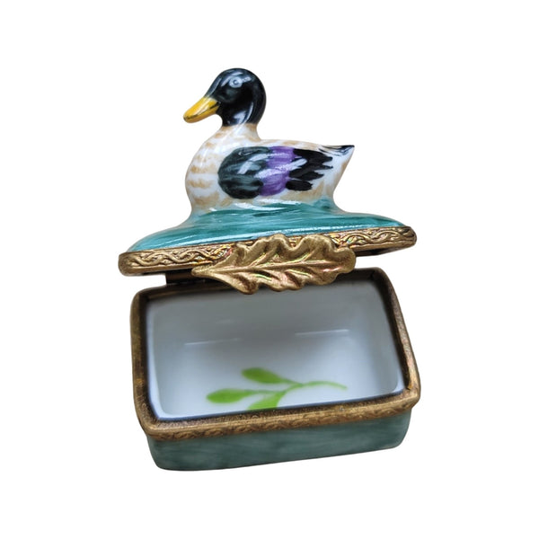 Small Mallard Duck Porcelain Limoges Trinket Box