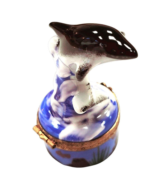 Smaller Dolphin Retired Rare Porcelain Limoges Trinket Box