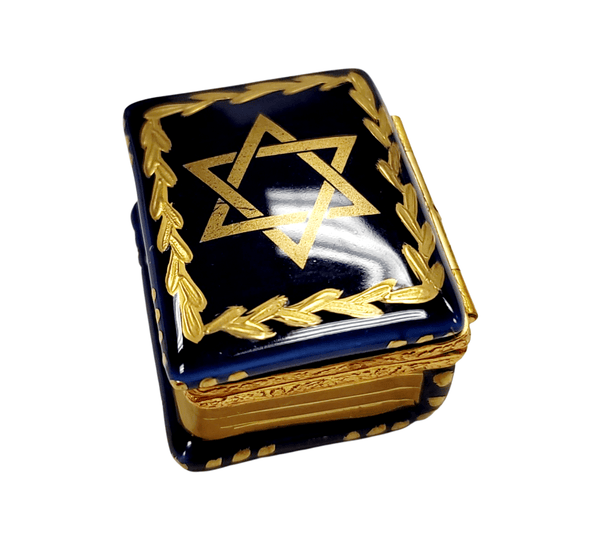 Star of David Book Judiasm Hannukah Porcelain Limoges Trinket Box