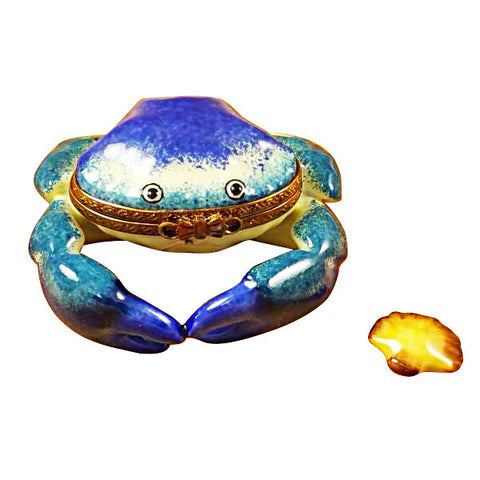 Blue Crab with Shell Limoges Porcelain Box