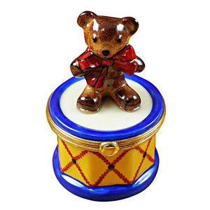 Teddy Bear on Drum limoges box