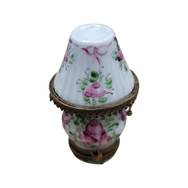 Table Lamp Flower Shade Porcelain Limoges Trinket Box
