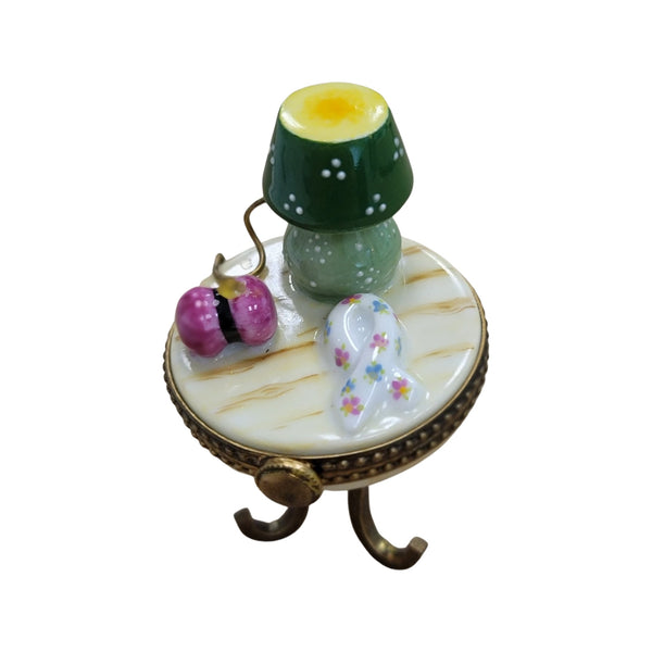 Table Lamp Yarn Table Porcelain Limoges Trinket Box