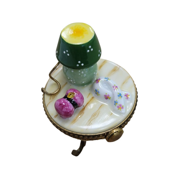Table Lamp Yarn Table Porcelain Limoges Trinket Box