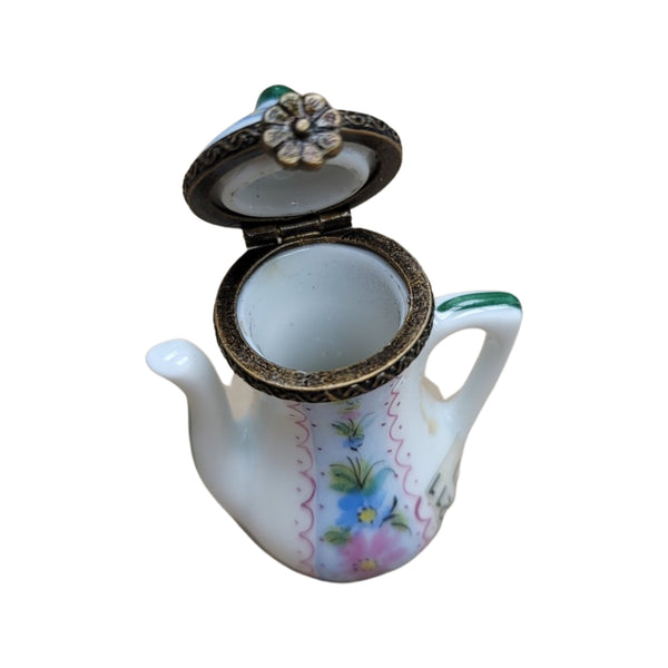 Teapot Blue Porcelain Limoges Trinket Box