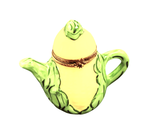 Teapot Corn Husk Porcelain Limoges Trinket Box