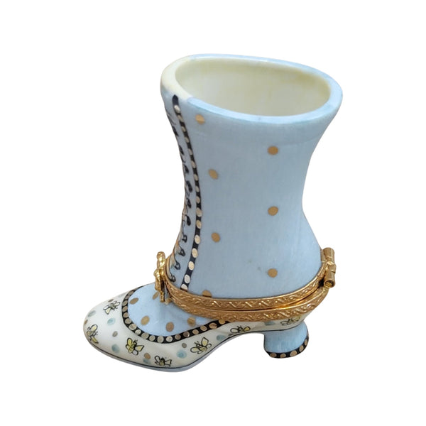 Turquios Ladys Boot Shoe Fashion Porcelain Limoges Trinket Box
