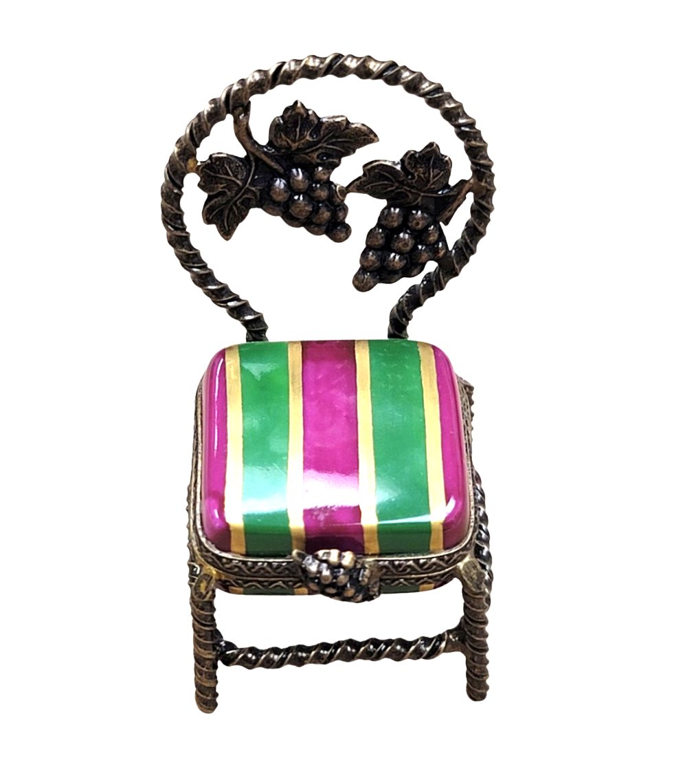 Vanity Antique Chair Porcelain Limoges Trinket Box
