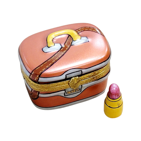 Vanity makeup lipstick Case Porcelain Limoges Trinket Box