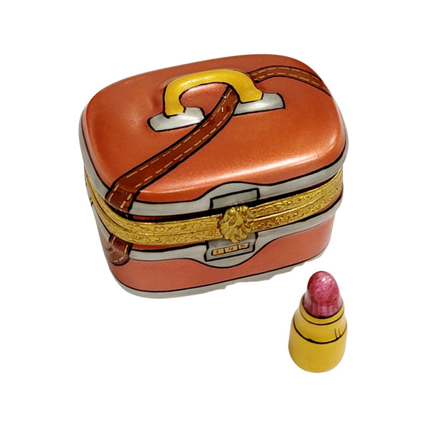 Vanity makeup lipstick Case Porcelain Limoges Trinket Box