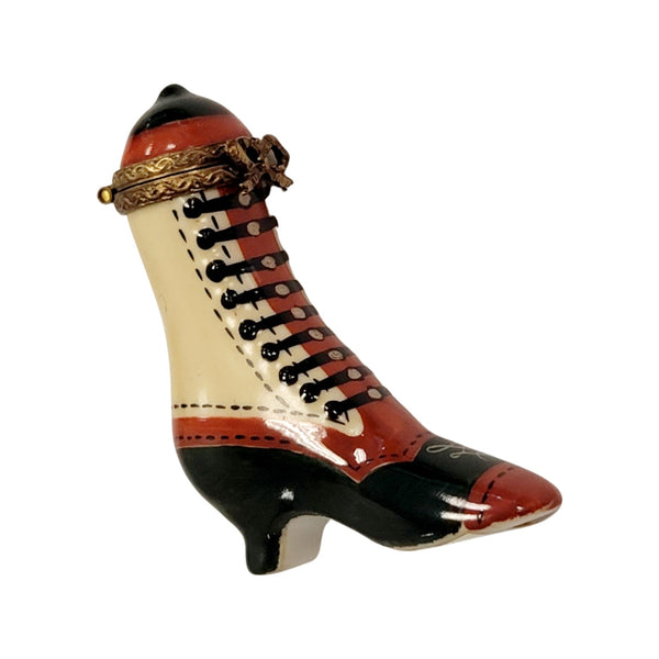 Victorian Boot Shoe Fashion Porcelain Limoges Trinket Box