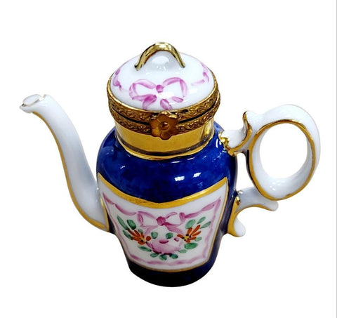 Vintage French Teapot Porcelain Limoges Trinket Box