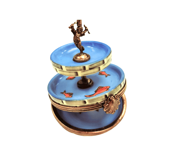 Water Fountain w Cupid Porcelain Limoges Trinket Box