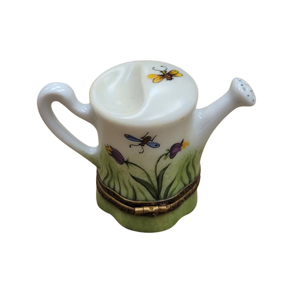 Watering Can Garden w Bees Porcelain Limoges Trinket Box