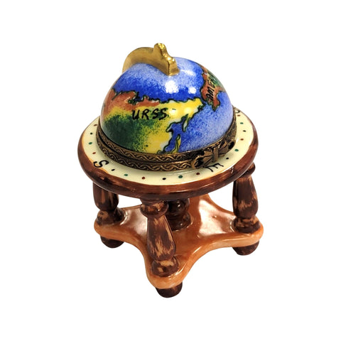 World Globe Porcelain Limoges Trinket Box