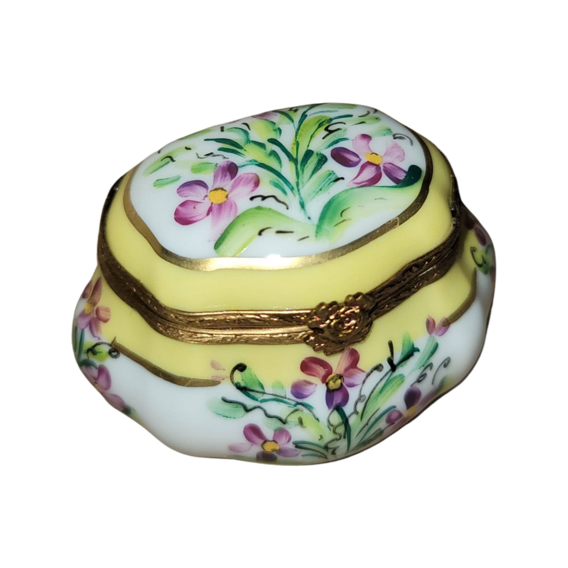 Yellow Dresser Porcelain Limoges Trinket Box