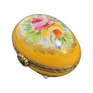 Yellow Egg Porcelain Limoges Trinket Box