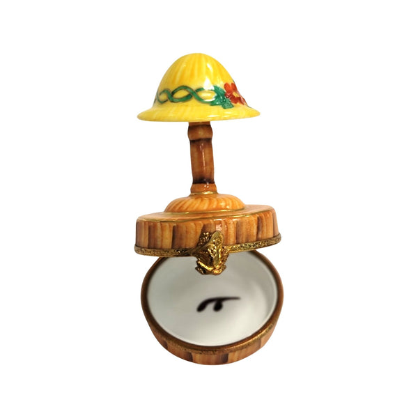 Yellow Hat on Form Porcelain Limoges Trinket Box