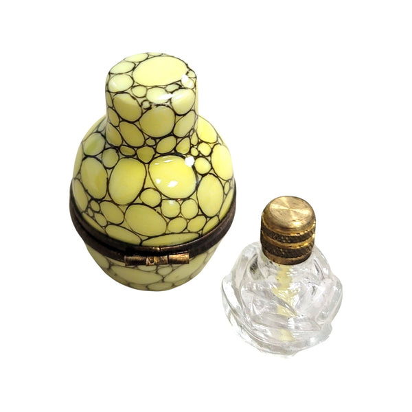 Yellow Perfume Porcelain Limoges Trinket Box