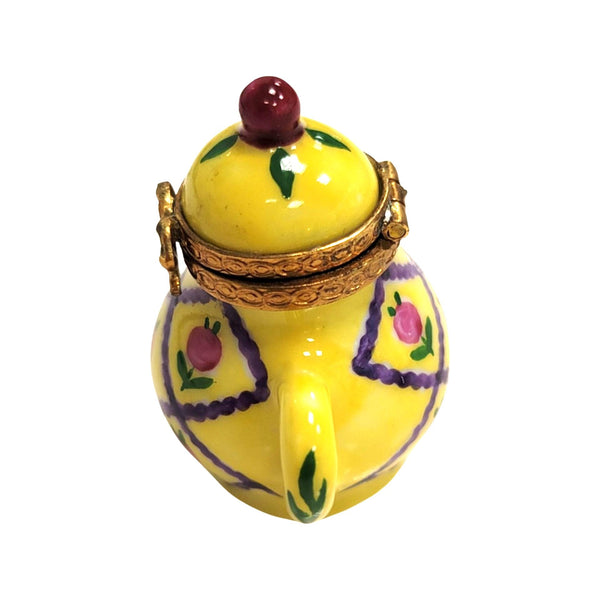 Yellow Teapot Porcelain Limoges Trinket Box